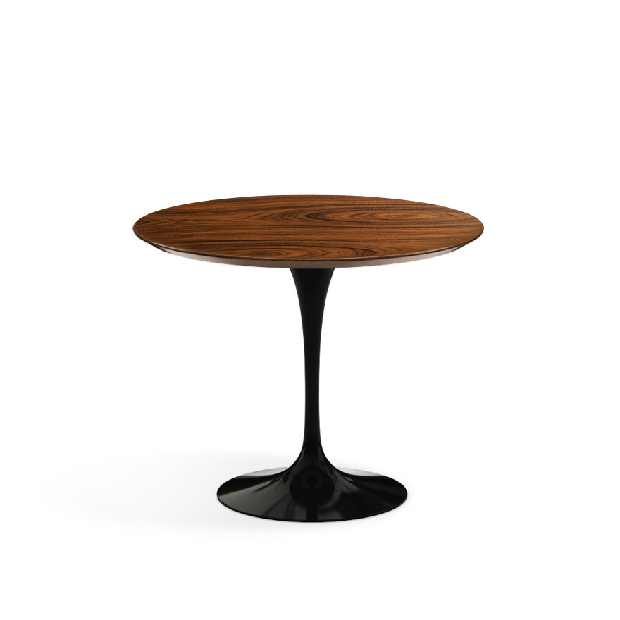 KNOLL table ronde TULIP Ø 91 cm collection Eero Saarinen (Base noire / plateau Santos Palissandro - 