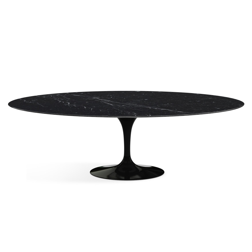 KNOLL table ovale TULIP collection Eero Saarinen 244x137 cm (Base noire / plateau Noir Marquin satin
