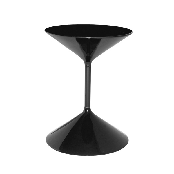 ZANOTTA table basse TEMPO (H 36 cm noir - Poliuretano et acier)