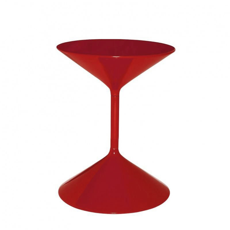 ZANOTTA table basse TEMPO (H 36 cm Rouge - Poliuretano et acier)