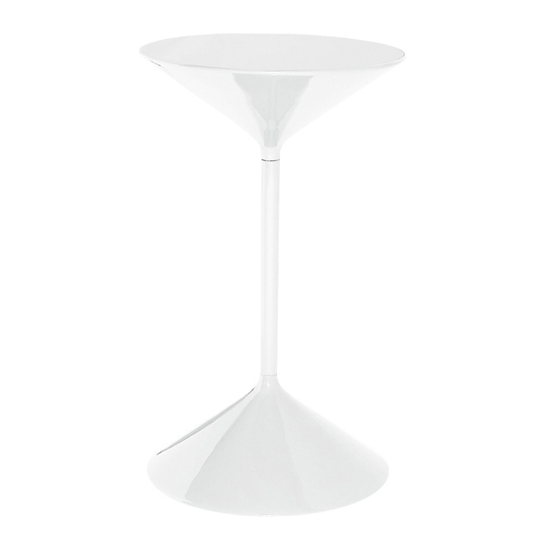 ZANOTTA table basse TEMPO (H 50 cm blanc - Poliuretano et acier)