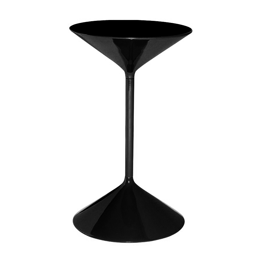 ZANOTTA table basse TEMPO (H 50 cm noir - Poliuretano et acier)