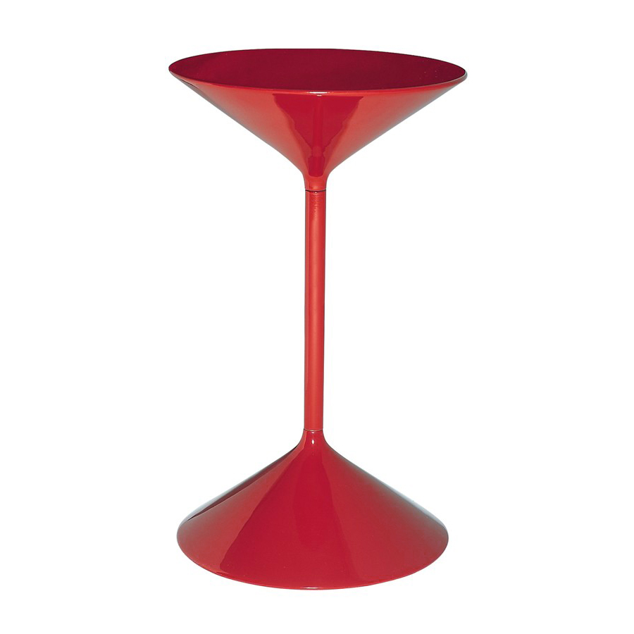 ZANOTTA table basse TEMPO (H 50 cm Rouge - Poliuretano et acier)
