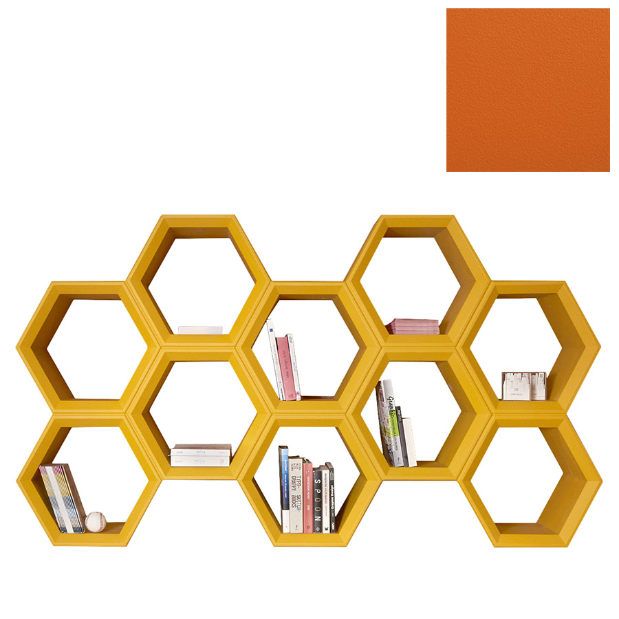 SLIDE bibliothèque HEXA (Orange - Polyéthylène)