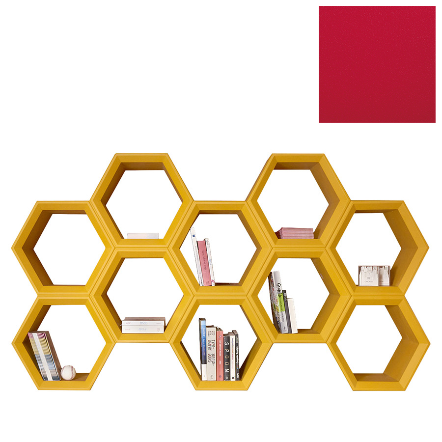 SLIDE bibliothèque HEXA (Rouge - Polyéthylène)