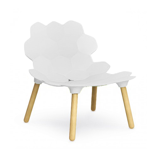 SLIDE fauteuil TARTA (Blanc brillant - polyuréthane et bois de hêtre)