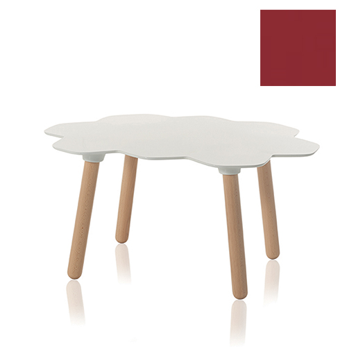 SLIDE table basse TARTA LOW TABLE (Rouge brillant - polyuréthane et bois de hêtre)