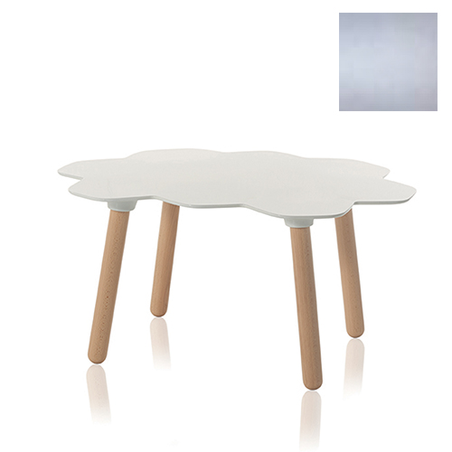 SLIDE table basse TARTA LOW TABLE (Argent brillant - polyuréthane et bois de hêtre)