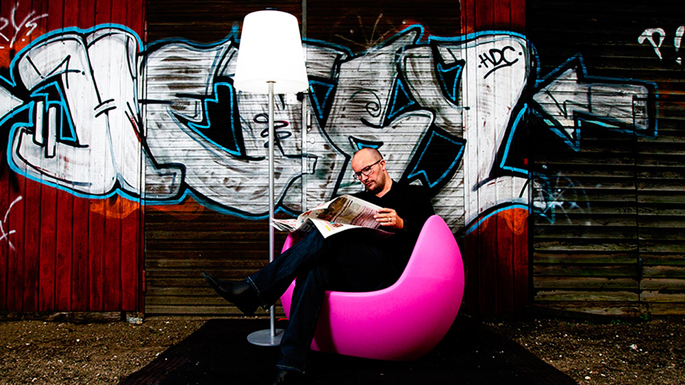 SLIDE outdoor floor lamp ALI BABA STEEL H 185 cm