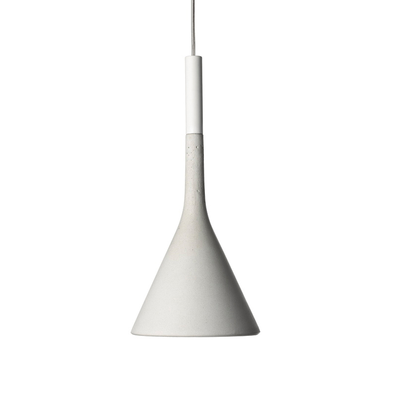 FOSCARINI lampe à suspension APLOMB à LED (Blanc - ciment et Aluminium)