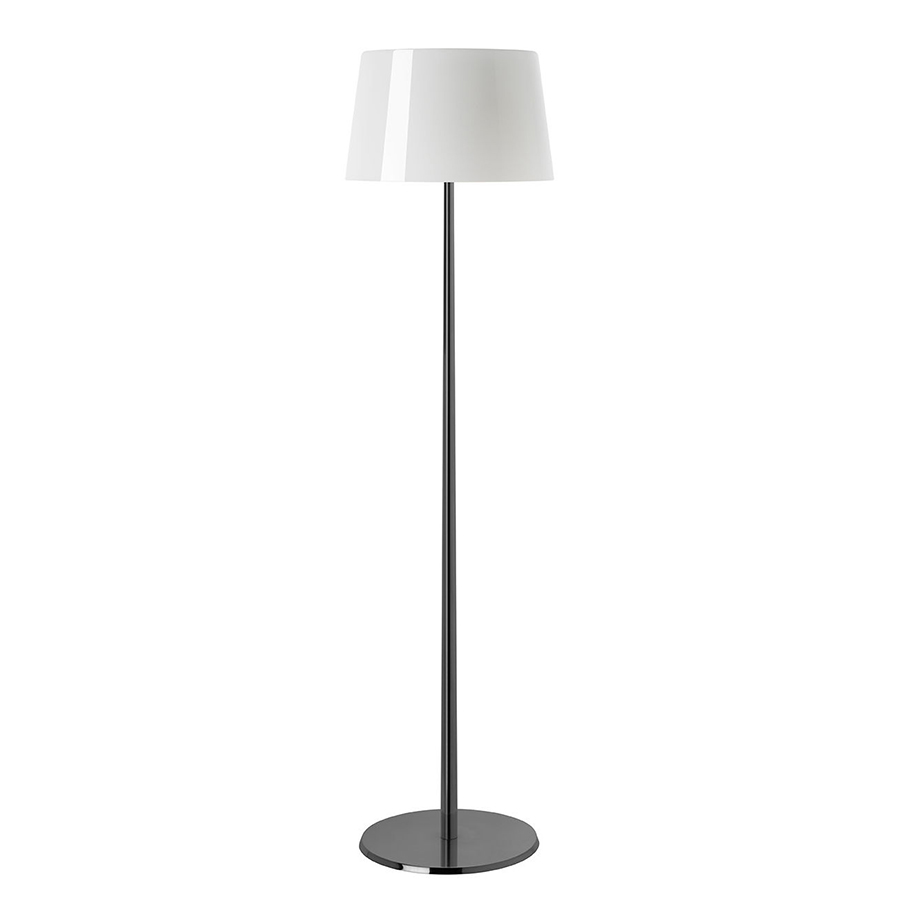 FOSCARINI lampadaire LUMIERE XXL (blanc / Cromo noir - Verre soufflé et métal)