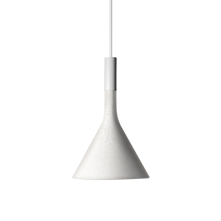 FOSCARINI lampe à suspension APLOMB MINI (Blanc - ciment et Aluminium)