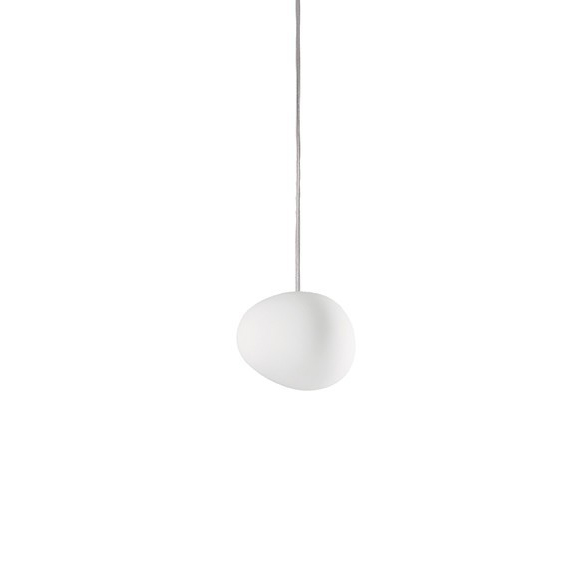 FOSCARINI lampe à suspension GREGG PETIT (Blanc - verre soufflé traité à l'acide)