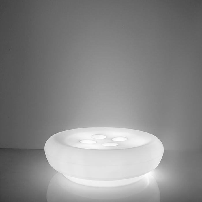 SLIDE lighting coffee table / pouf BOT ONE (White Polyethylene