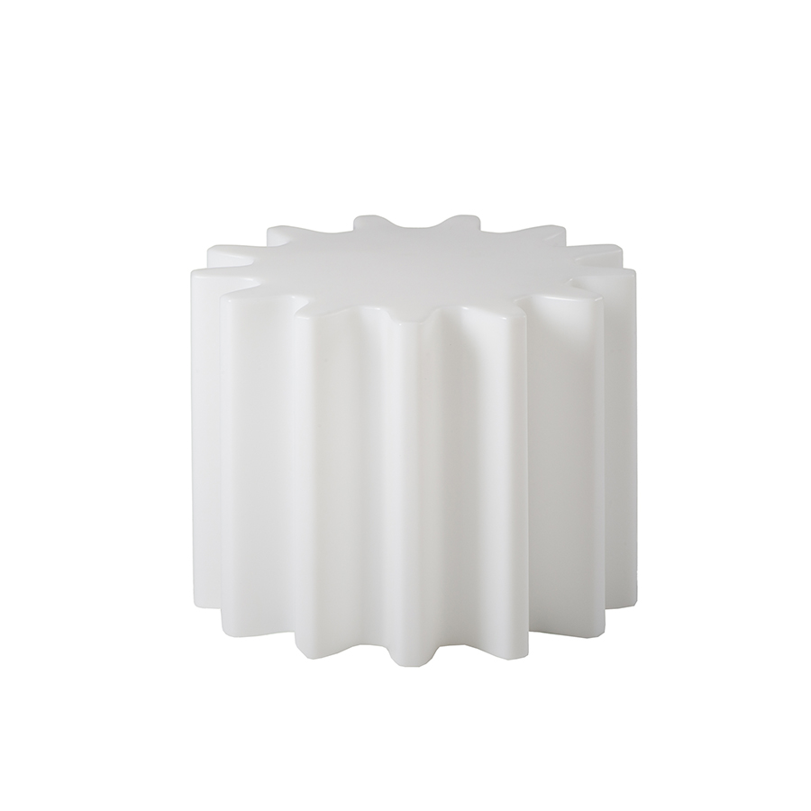 SLIDE table basse / tabouret GEAR (Blanc lait - Polyéthylène)