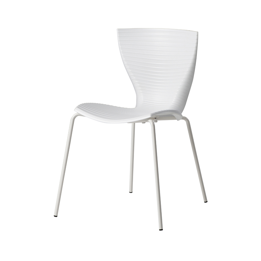 SLIDE set de 2 chaises GLORIA (Blanc - polypropylène et acier)