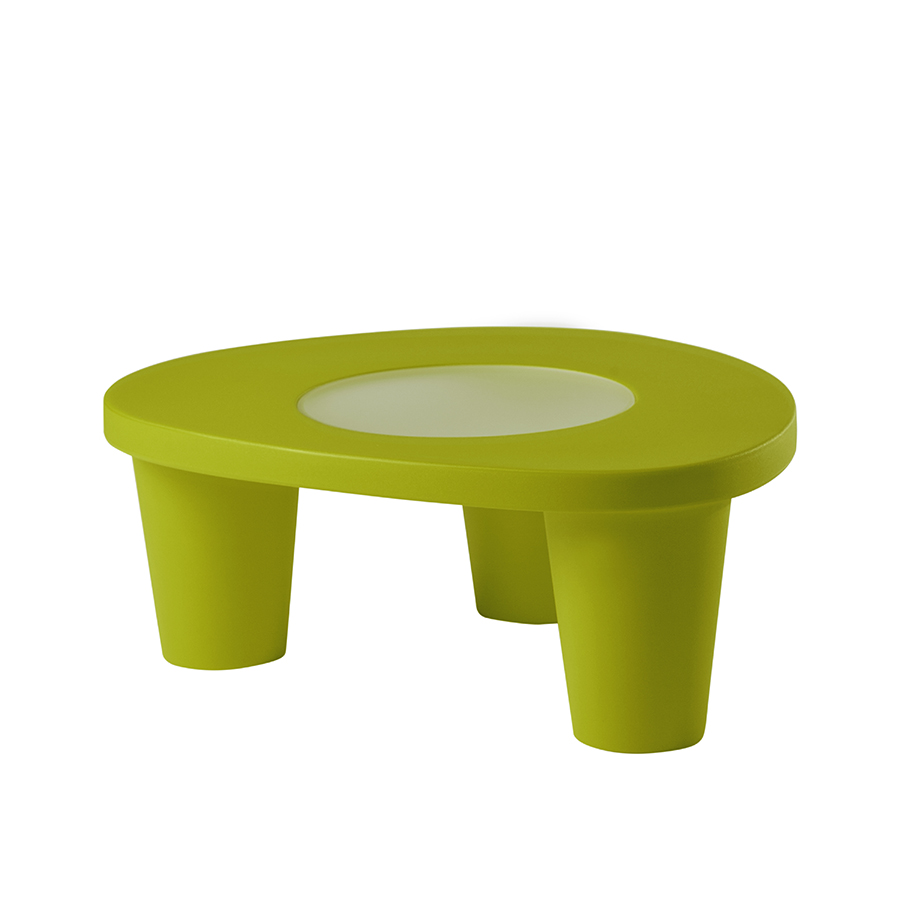 SLIDE table basse LOW LITA TABLE (Citron vert - Polyéthylène / verre)