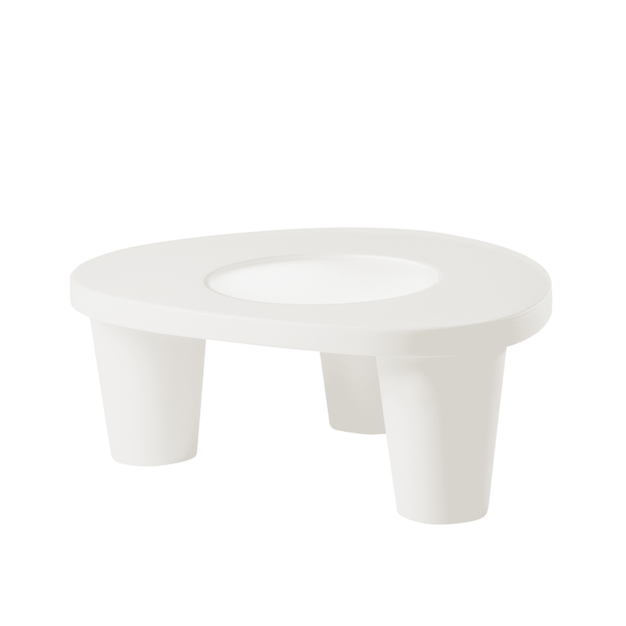 SLIDE table basse LOW LITA TABLE (Blanc - Polyéthylène / verre)
