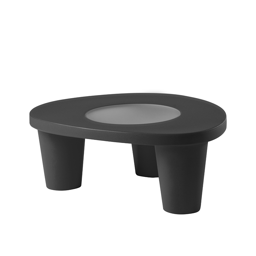 SLIDE table basse LOW LITA TABLE (Noir - Polyéthylène / verre)