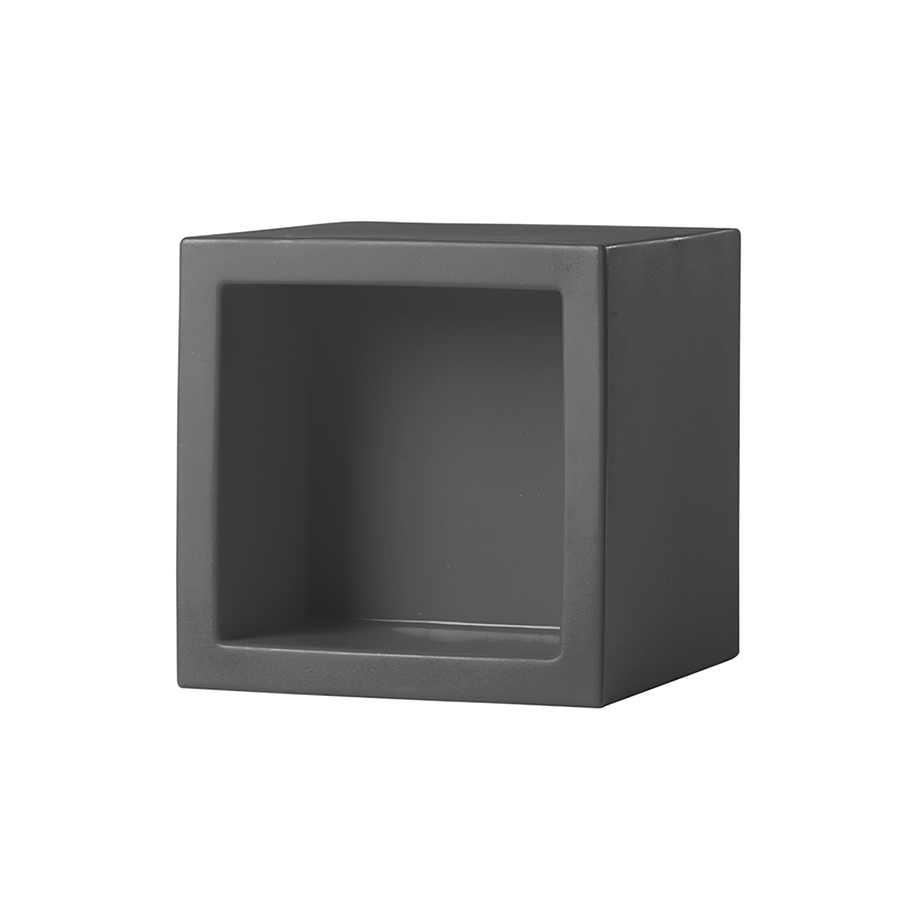 SLIDE élément modulaire OPEN CUBE 43 cm (Gris éléphant - Polyéthylène)