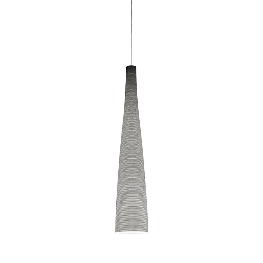 FOSCARINI lampe à suspension TITE 1 (Noir - tissu de verre, fibre de carbone et métal nickelé)