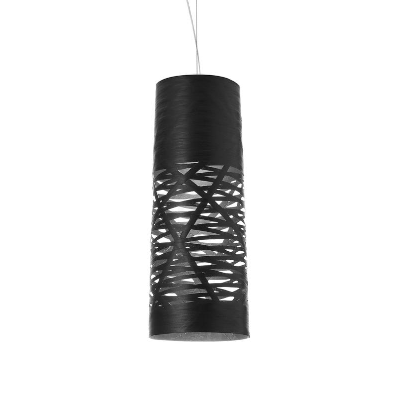 FOSCARINI lampe à suspension TRESS PETITE (Noir - fibre de verre, métal chromé)
