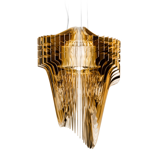 SLAMP lampe à suspension ARIA GOLD (Large - Lentiflex ® / Cristalflex ®)