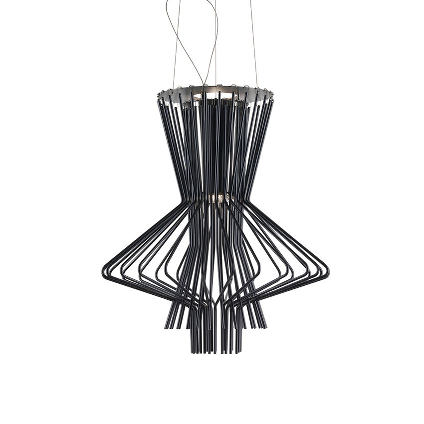 FOSCARINI lampe à suspension ALLEGRETTO (Rythmique graphite - Aluminium et métal chromé)