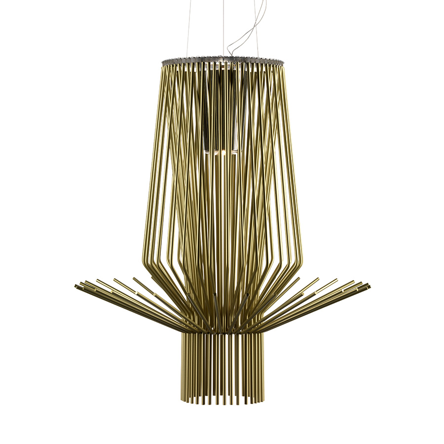 FOSCARINI lampe à suspension ALLEGRETTO (Assai oro - Aluminium et métal chromé)