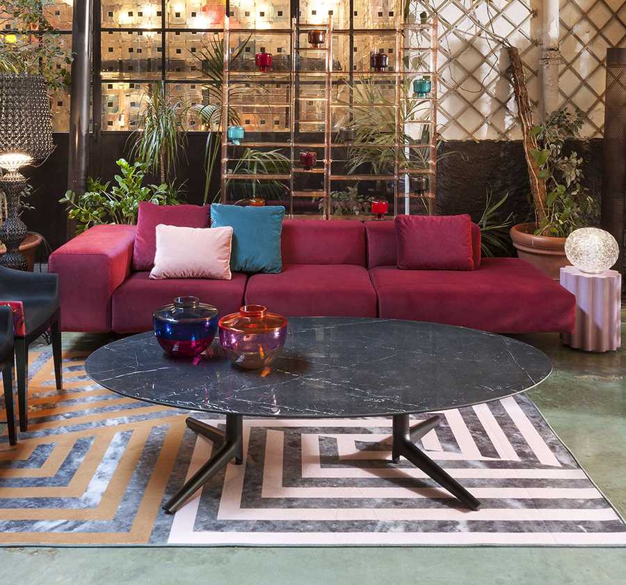 KARTELL sofa to right 3 places LARGO VELLUTO