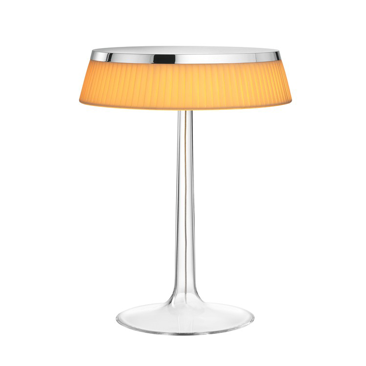 FLOS lampe de table BON JOUR (Chrome avec couronne en tissu Soft - PMMA)