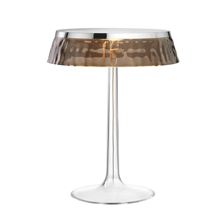 FLOS lampe de table BON JOUR (Chrome avec couronne fumé - PMMA)