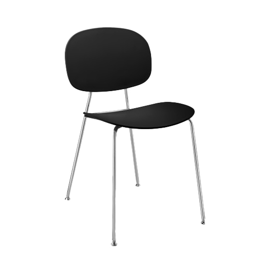 INFINITI set de 2 chaises TONDINA POP (noir carbone - Polipropilene e acciaio cromato)