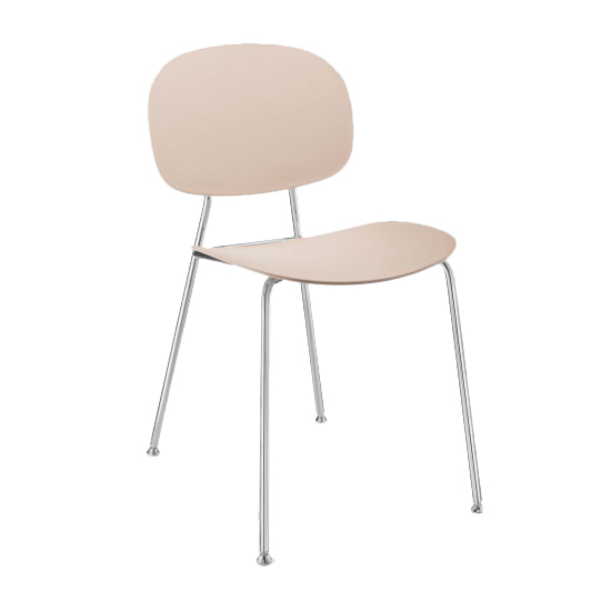 INFINITI set de 2 chaises TONDINA POP (Rose Pâle - Polipropilene e acciaio cromato)