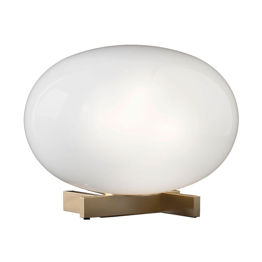 OLUCE lampe de table ALBA (Laiton satiné - verre souflé)