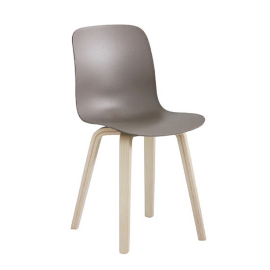 MAGIS set de 2 chaises SUBSTANCE PLYWOOD (Gris beige - Frêne naturel et polypropylène)