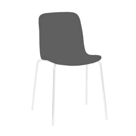 MAGIS set de 4 chaises SUBSTANCE STEEL (Gris beige - Acier verni blanc et polyurétane)