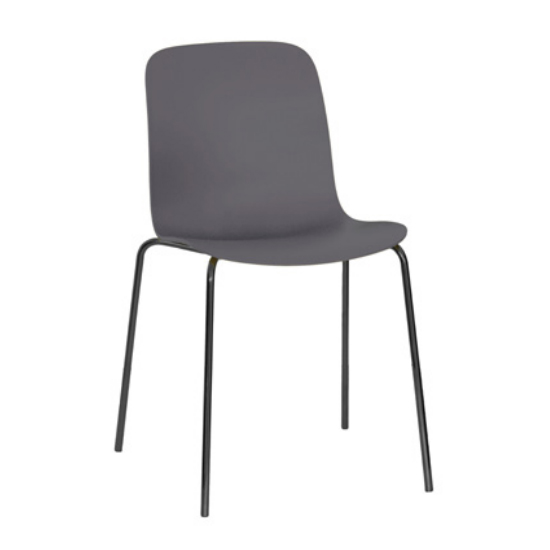 MAGIS set de 4 chaises SUBSTANCE STEEL (Gris beige - acier verni noir et polypropylène)