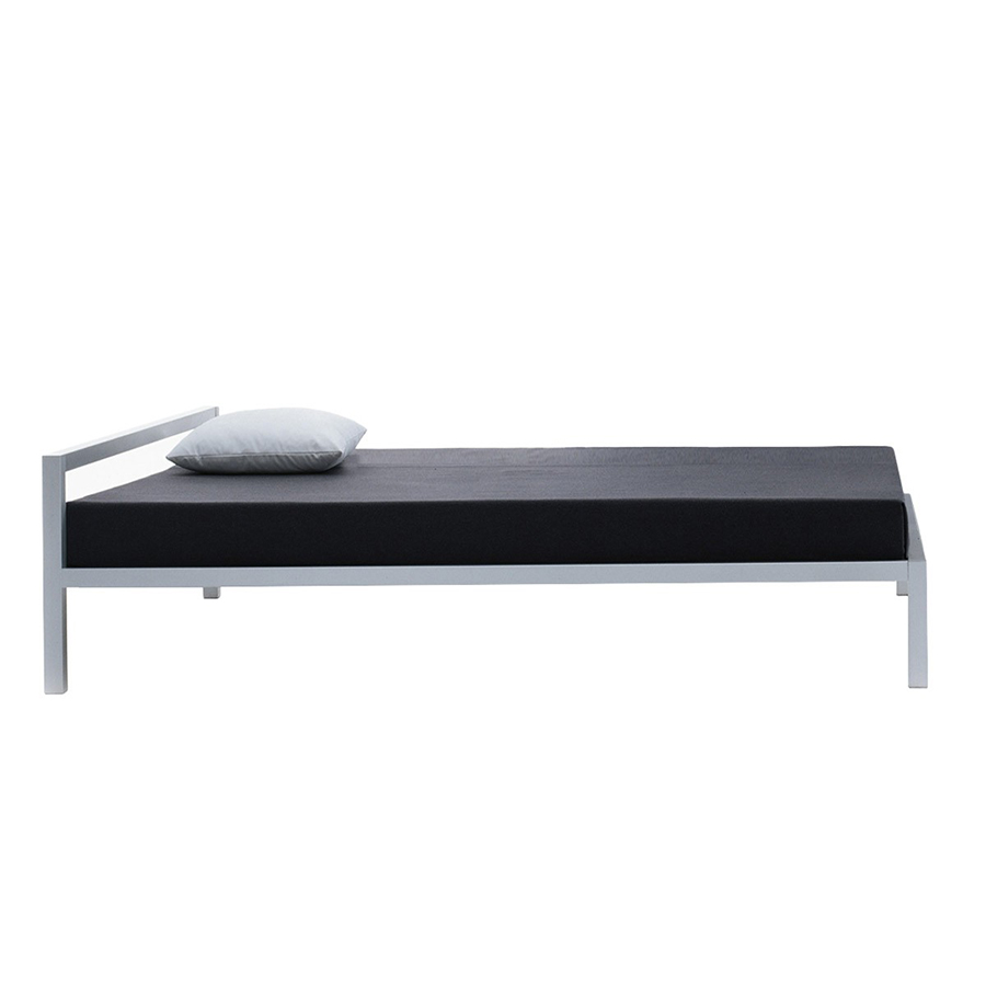 MDF ITALIA lit deux places ALUMINIUM BED (Naturel 190x210 cm - aluminium anodisé)