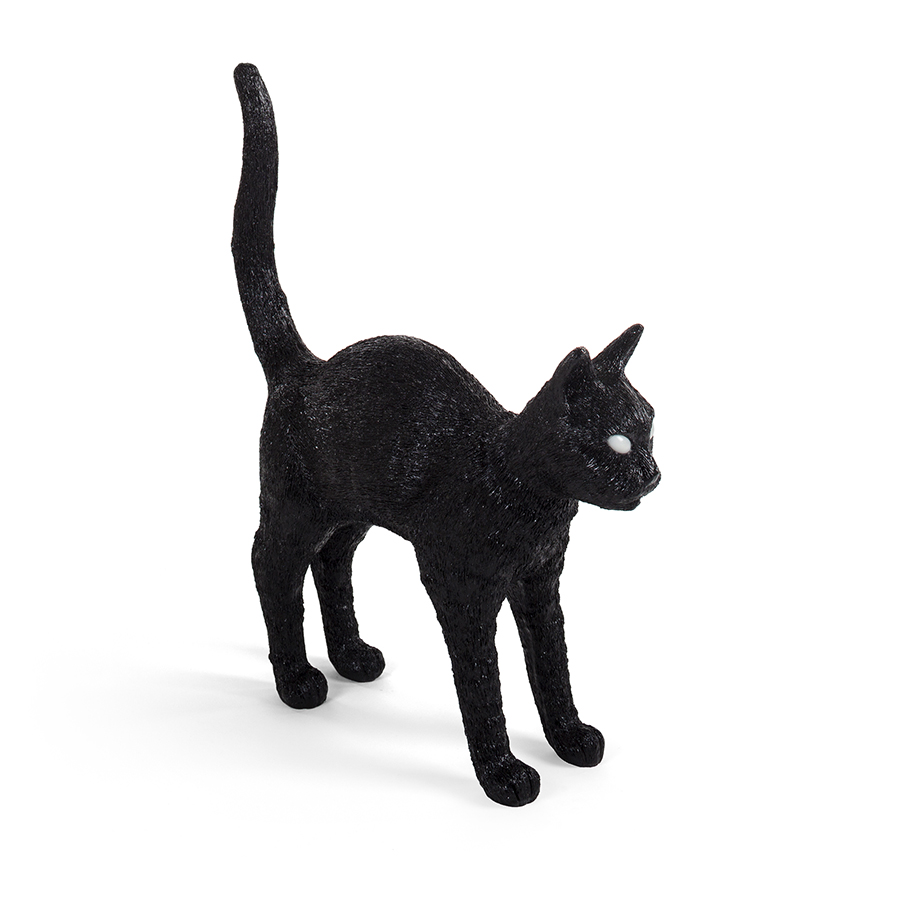 SELETTI lampe de table chat CAT LAMP JOBBY (Black - Résine)