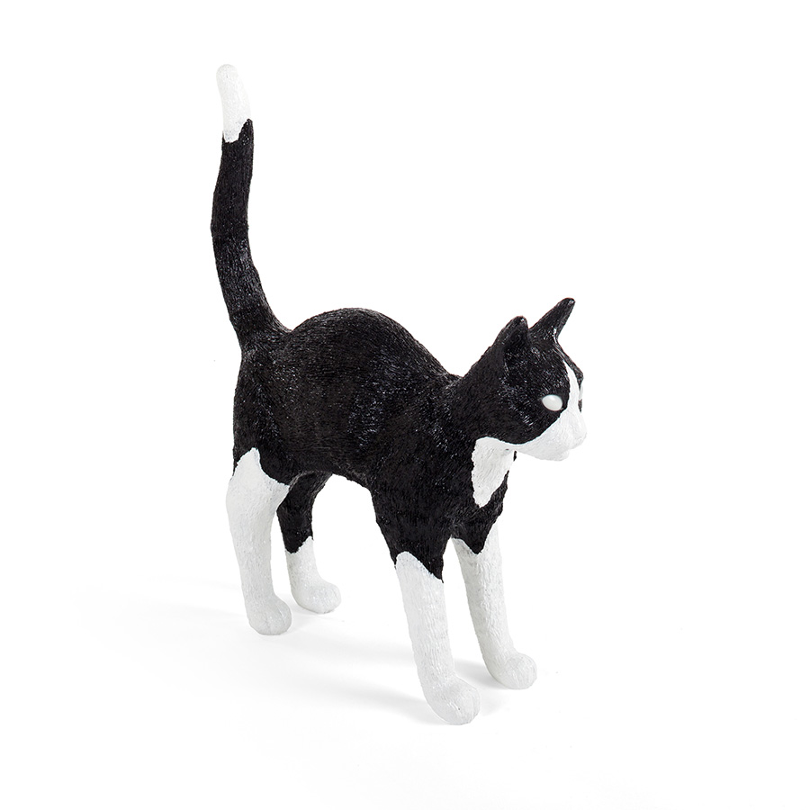 SELETTI lampe de table chat CAT LAMP JOBBY (Noir / Blanc - Résine)