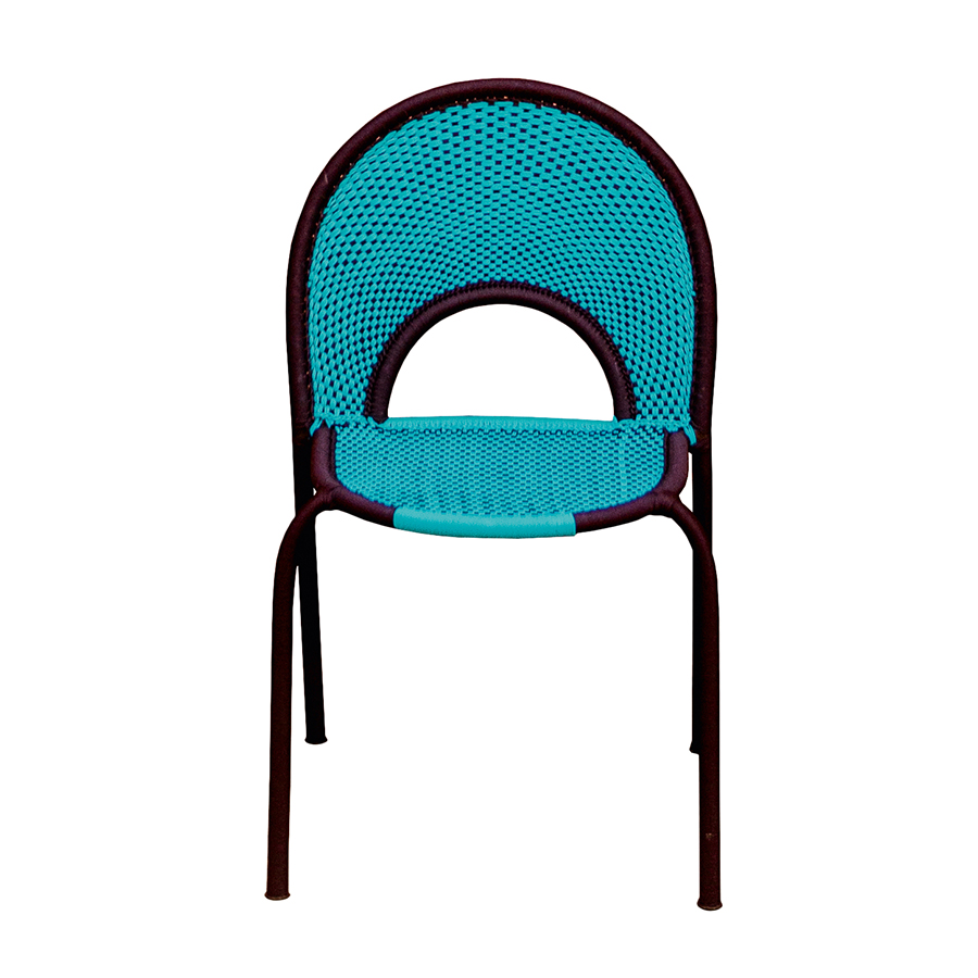 MOROSO chaise BANJOOLI (Turquoise / Oxide - Poliuretano et acier)