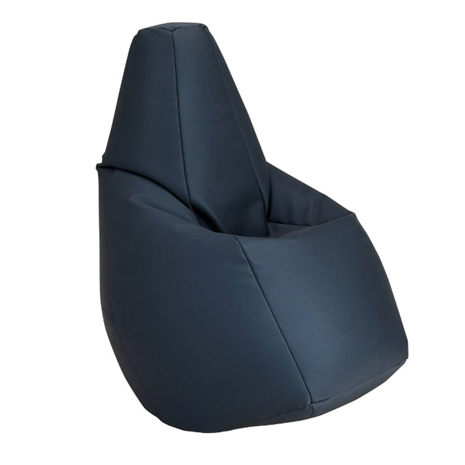 ZANOTTA fauteuil anatomique SACCO (Bleu foncé - Faux cuir Vip)