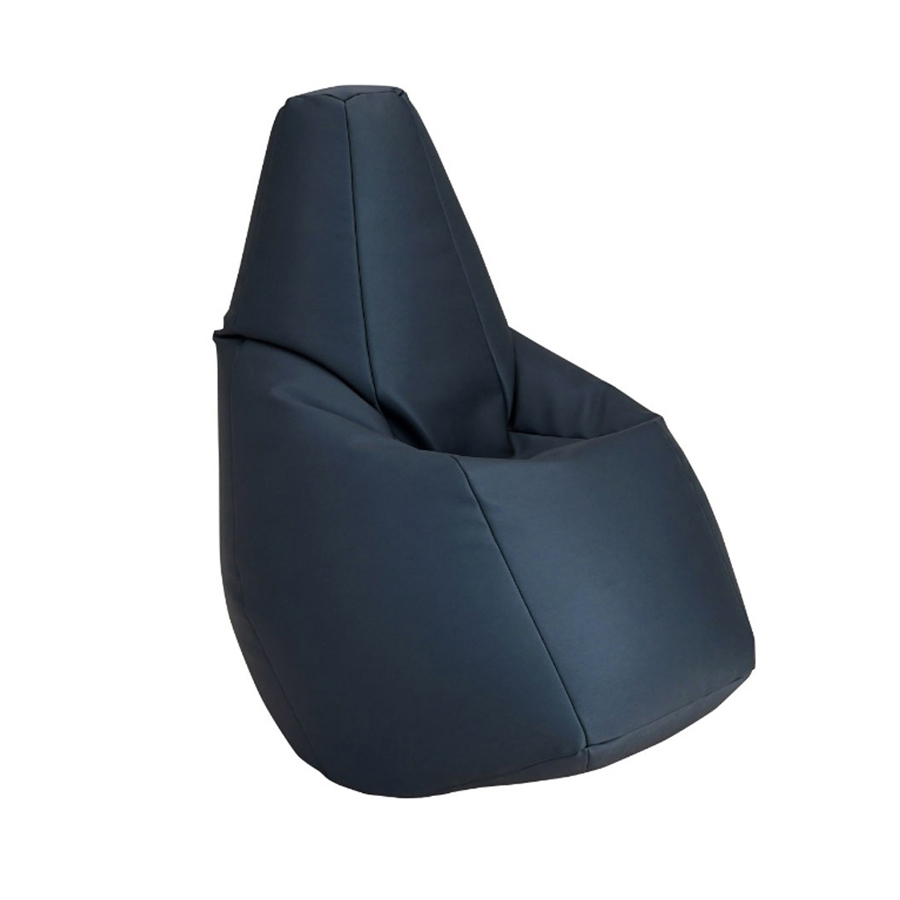 ZANOTTA fauteuil anatomique SACCO MEDIUM (Bleu foncé - Faux cuir Vip)