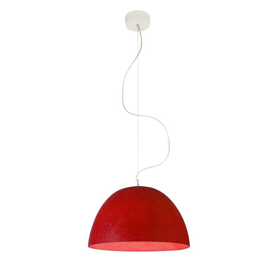 IN-ES.ARTDESIGN lampe à suspension H2O NEBULITE (Rouge - Laprene, acier et Nebulite)