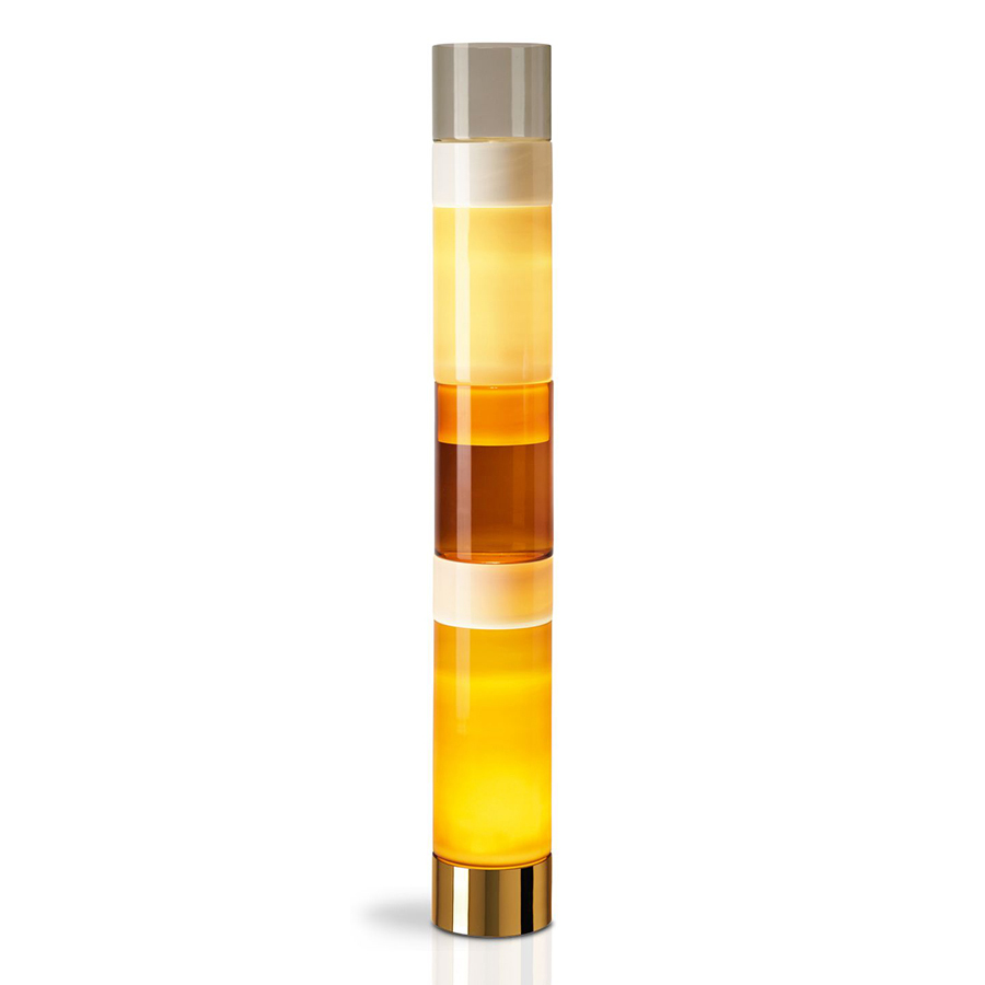 LEUCOS lampadaire STACKING C (Gris fumé / Blanc / Ambre / Tabac - verre et métal)