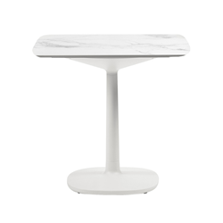 KARTELL table MULTIPLO with rounded square top 99 cm and large square base