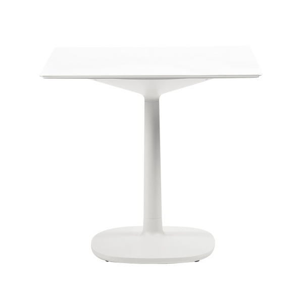 KARTELL table MULTIPLO avec plateau carré 118 cm et grande base carrée (Blanc - Aluminium moulé et p
