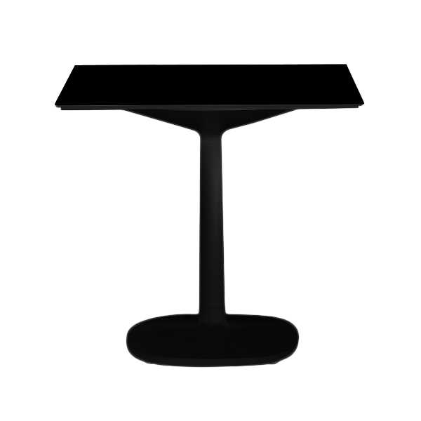 KARTELL table MULTIPLO avec plateau carré 118 cm et grande base carrée (Noir - Aluminium moulé et pl
