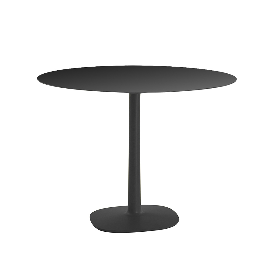 KARTELL table MULTIPLO avec plateau rond Ø 135 cm et grande base carrée (Noir - Aluminium moulé et p